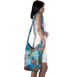 Tribe Azure Women Fashion Hobo Floral Shoulder Bag Monk Canvas Sling Tote Handbag Crossbody Summer Boho Turquoise Blue $10.91...