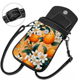 Classic PU Leather Phone Bag - Durable Cell Phone Wallet, Convenient Crossbody Purse Orange Green Leaves Multicoloured10 $14....