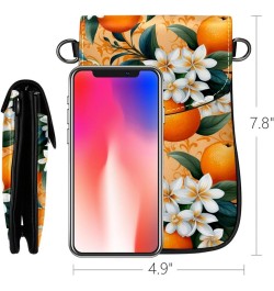 Classic PU Leather Phone Bag - Durable Cell Phone Wallet, Convenient Crossbody Purse Orange Green Leaves Multicoloured10 $14....