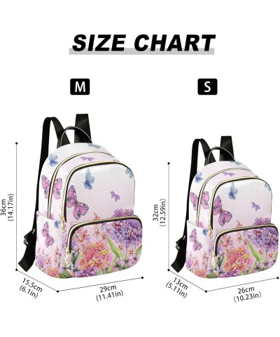 Hydrangea Flowers and Colorful Butterflies Mini Backpack Purse for Women Travel Bag Fashion Daypack Back Pack Shoulder Bag Mu...