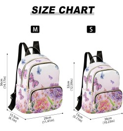 Hydrangea Flowers and Colorful Butterflies Mini Backpack Purse for Women Travel Bag Fashion Daypack Back Pack Shoulder Bag Mu...