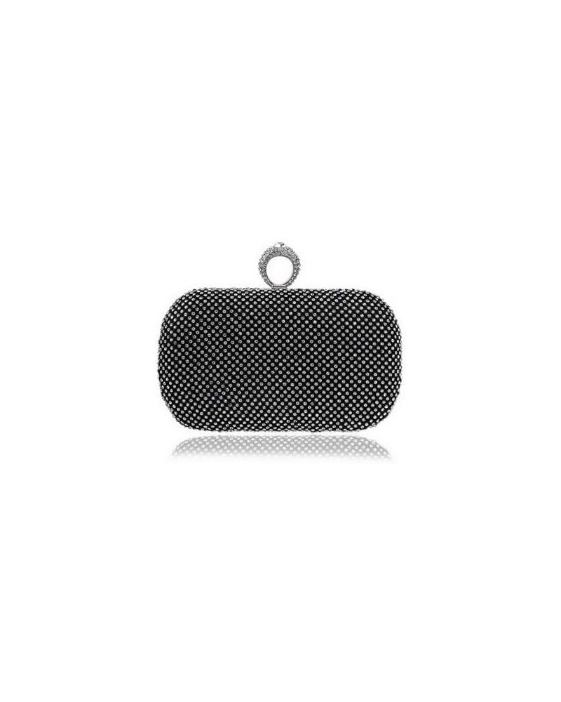 Rhinestone Evening Clutch Black $18.00 Evening Bags