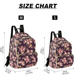 Mini Backpack for Women, Rose Flower Pattern Travel Backpack Purse for Ladies, Small Bookbag Daypack Shoulder Bag S Multi948 ...