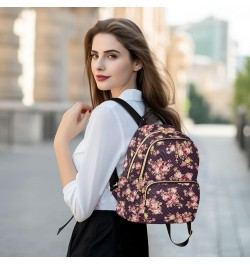 Mini Backpack for Women, Rose Flower Pattern Travel Backpack Purse for Ladies, Small Bookbag Daypack Shoulder Bag S Multi948 ...