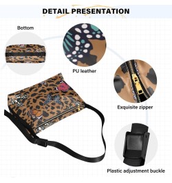 Animal Leopard Skin Hobo Crossbody Bags for Women Leather Large Shoulder Bag Cross Body Colorful Butterflies Trendy Womens To...