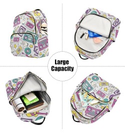 Backpack Purse for Women Retro Boombox Guitar Mini Fashion Backpack Lightweight Casual Daypack Shoulder Bag Travel Backpack S...