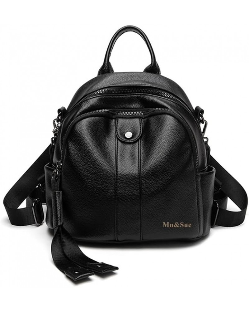 Black Backpack Purse for Women Small Size Leather Backpack Fashion Shoulder Bags Rucksack (Style - A) Black $19.71 Backpacks