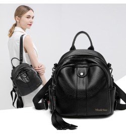 Black Backpack Purse for Women Small Size Leather Backpack Fashion Shoulder Bags Rucksack (Style - A) Black $19.71 Backpacks