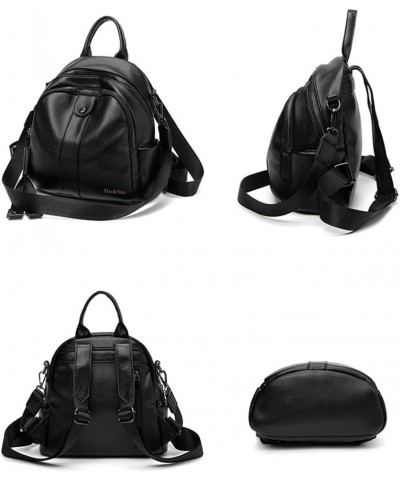 Black Backpack Purse for Women Small Size Leather Backpack Fashion Shoulder Bags Rucksack (Style - A) Black $19.71 Backpacks