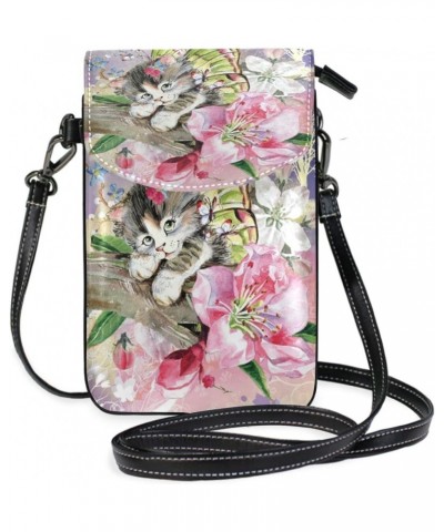 Women Leather Crossbody Shoulder Bag Rose Flower Phone Wallet with Card Slots Flower 30 $17.09 Crossbody Bags