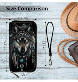 Women's Clutch Purse with Wrist Strap, Slim PU Leather Cell Phone Wallet Large Capacity Zipper Handbag Long Purse Credit Card...