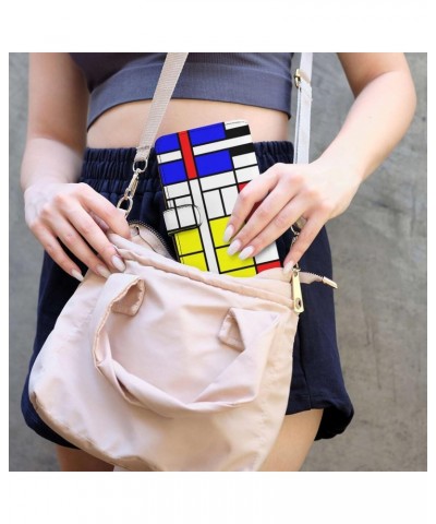 Mondrian Style Wallet PU Leather Purse Coin Pocket Credit Card Holder Clutch Gifts for Women Men $16.16 Wallets