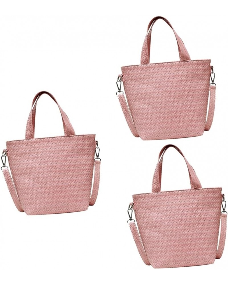 3 Pcs Woven Tote Crossbody Sling Bags for Women Ladies Tote Handbags Woman Crossbody Bag Mini Woven Pinkx3pcs $14.36 Shoulder...