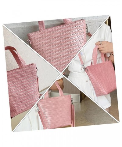 3 Pcs Woven Tote Crossbody Sling Bags for Women Ladies Tote Handbags Woman Crossbody Bag Mini Woven Pinkx3pcs $14.36 Shoulder...