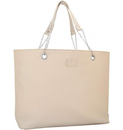 Ivory-Off Women's Tote Bag Off White Designer Satchel bags with Multi Pocket $30.22 Totes