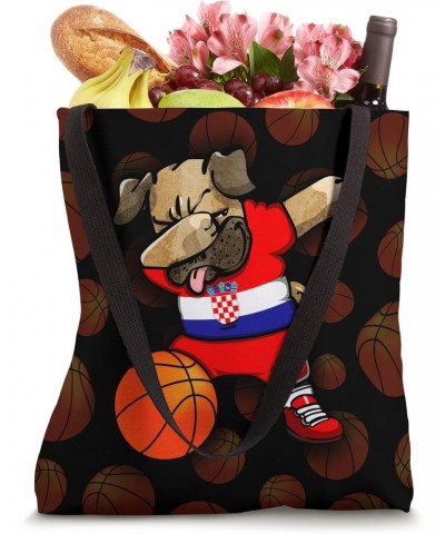 Dabbing Pug Croatia Basketball Fans Jersey Croatian Sport Tote Bag $12.47 Totes