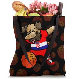 Dabbing Pug Croatia Basketball Fans Jersey Croatian Sport Tote Bag $12.47 Totes