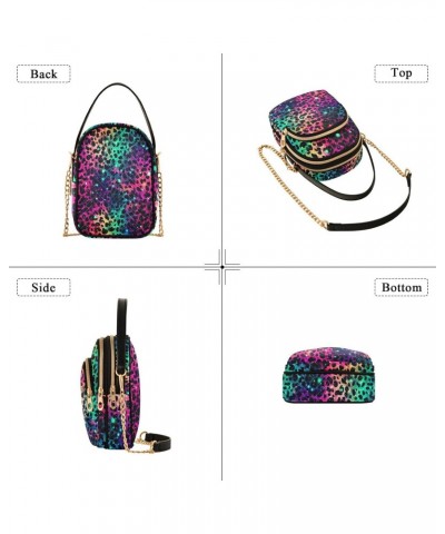 Small Crossbody Bags for Women Colorful Starry Sky Leopard Pattern Cell Phone Purse Wallet Lightweight Shoulder Handbag for L...