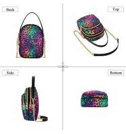 Small Crossbody Bags for Women Colorful Starry Sky Leopard Pattern Cell Phone Purse Wallet Lightweight Shoulder Handbag for L...