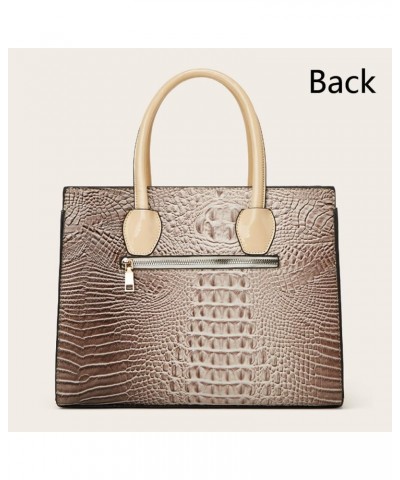 Tote Top-handle Handbags Patent PU Leather Women Purse Satchel Crocodile Pattern Shoulder Crossbody Bag Khaki C $20.67 Totes