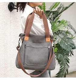 Large Pocket Casual Women's Shoulder Cross body Handbags Canvas Leather Bags Purple $146.63 Shoulder Bags