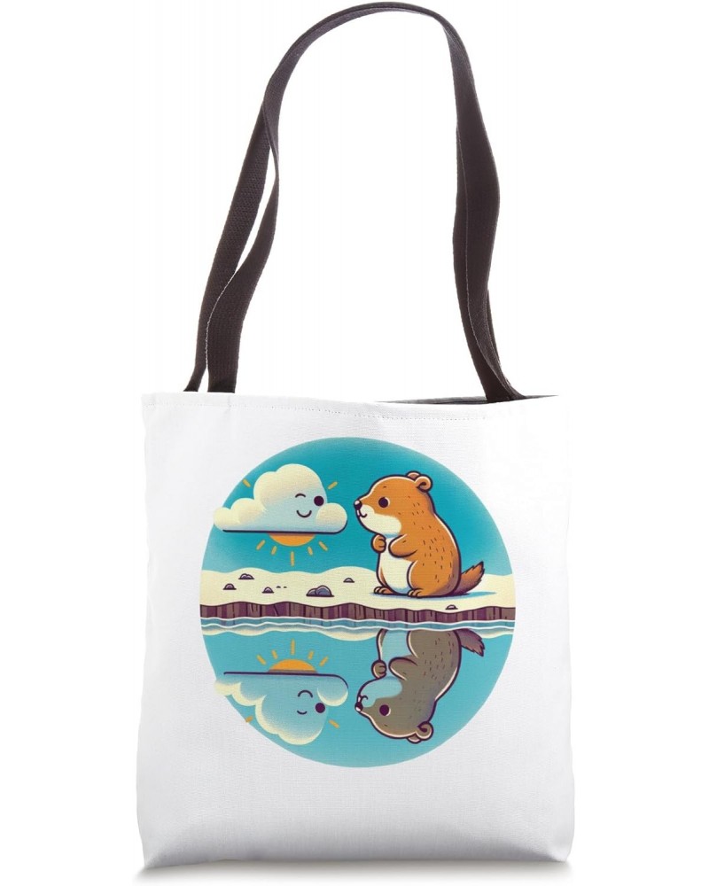 Groundhog Day Reflection Forecast Prediction Adorable Ground Tote Bag $13.42 Totes