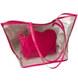 Large Candy Polka Color Clear Shoulder Bag 2 IN 1 Beach Totes Transparent Handbags With Interior Pocket For Women S9-pink $10...