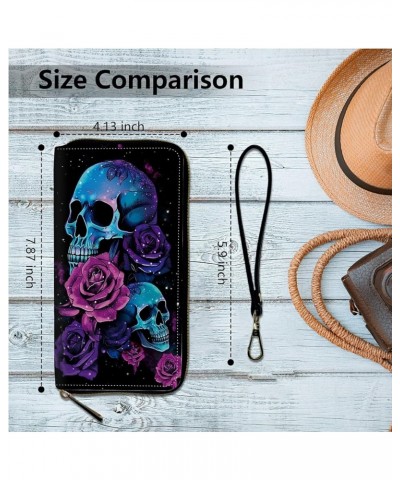 Women's Clutch Purse with Wrist Strap, Slim PU Leather Cell Phone Wallet Large Capacity Zipper Handbag Long Purse Credit Card...