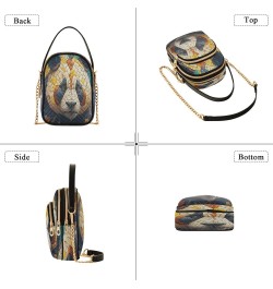 Creative Panda Crossbody Bags for Women Quilted Shoulder Bag Handbag with Chain Strap Mosaic Artistic Trendy Cross Body Cell ...