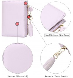 Small Wallets for Women Bifold Slim Coin Purse Zipper ID Card Holder A - Smooth PU Purple $10.19 Wallets