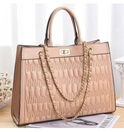 Large Capacity Chain Bag Fashion Handbag Shoulder Bag Handbag Gift School Office Business Travel (Quilted) Zhujiekuan-mibai $...