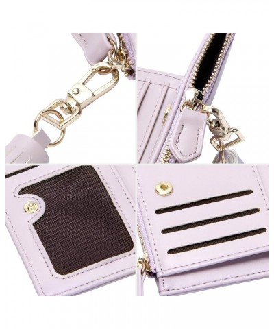 Small Wallets for Women Bifold Slim Coin Purse Zipper ID Card Holder A - Smooth PU Purple $10.19 Wallets