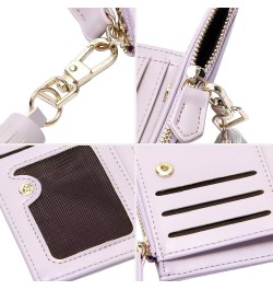 Small Wallets for Women Bifold Slim Coin Purse Zipper ID Card Holder A - Smooth PU Purple $10.19 Wallets