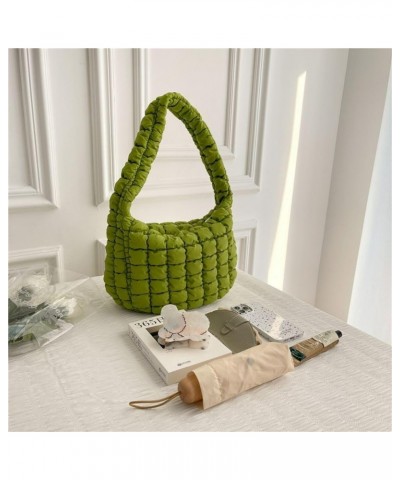 Puffy Bag Cute Quilted Bags Crescent Shoulder Purse Womens Handbags Puffer Tote Bag for Women (Beige) Sage Green $15.53 Totes