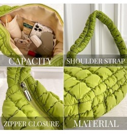 Puffy Bag Cute Quilted Bags Crescent Shoulder Purse Womens Handbags Puffer Tote Bag for Women (Beige) Sage Green $15.53 Totes