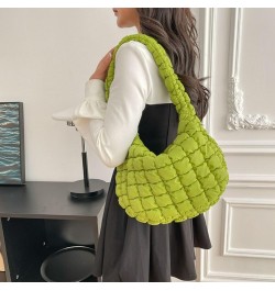 Puffy Bag Cute Quilted Bags Crescent Shoulder Purse Womens Handbags Puffer Tote Bag for Women (Beige) Sage Green $15.53 Totes