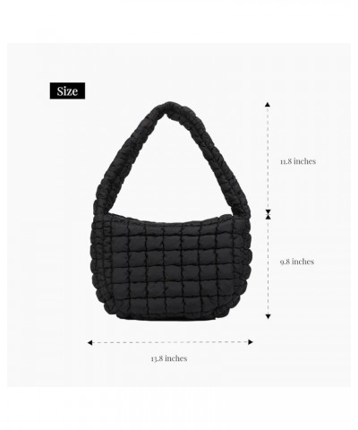 Puffy Bag Cute Quilted Bags Crescent Shoulder Purse Womens Handbags Puffer Tote Bag for Women (Beige) Sage Green $15.53 Totes