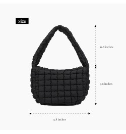 Puffy Bag Cute Quilted Bags Crescent Shoulder Purse Womens Handbags Puffer Tote Bag for Women (Beige) Sage Green $15.53 Totes