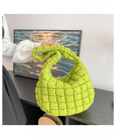 Puffy Bag Cute Quilted Bags Crescent Shoulder Purse Womens Handbags Puffer Tote Bag for Women (Beige) Sage Green $15.53 Totes