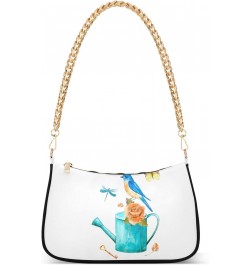 Watercolor Butterfly Shoulder Bag for Women Chain Handbags with Zipper Womens Tote Chain Bag $12.60 Shoulder Bags