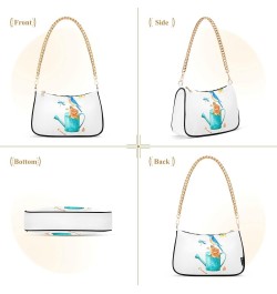 Watercolor Butterfly Shoulder Bag for Women Chain Handbags with Zipper Womens Tote Chain Bag $12.60 Shoulder Bags