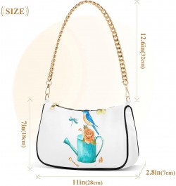 Watercolor Butterfly Shoulder Bag for Women Chain Handbags with Zipper Womens Tote Chain Bag $12.60 Shoulder Bags