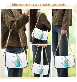 Watercolor Butterfly Shoulder Bag for Women Chain Handbags with Zipper Womens Tote Chain Bag $12.60 Shoulder Bags