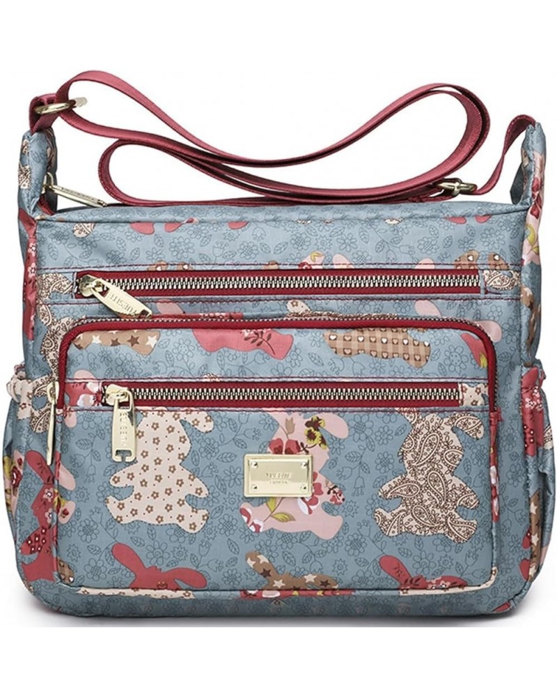 Crossbody Bag for Women Nylon Shoulder Bag Floral Multi-Pocket Purse and Handbag Satchel Color 3 $29.33 Totes