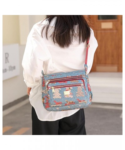 Crossbody Bag for Women Nylon Shoulder Bag Floral Multi-Pocket Purse and Handbag Satchel Color 3 $29.33 Totes