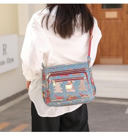 Crossbody Bag for Women Nylon Shoulder Bag Floral Multi-Pocket Purse and Handbag Satchel Color 3 $29.33 Totes