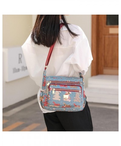 Crossbody Bag for Women Nylon Shoulder Bag Floral Multi-Pocket Purse and Handbag Satchel Color 3 $29.33 Totes