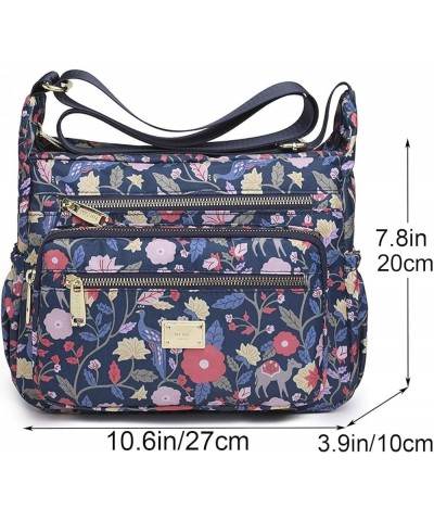 Crossbody Bag for Women Nylon Shoulder Bag Floral Multi-Pocket Purse and Handbag Satchel Color 3 $29.33 Totes