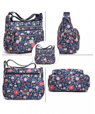 Crossbody Bag for Women Nylon Shoulder Bag Floral Multi-Pocket Purse and Handbag Satchel Color 3 $29.33 Totes