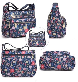 Crossbody Bag for Women Nylon Shoulder Bag Floral Multi-Pocket Purse and Handbag Satchel Color 3 $29.33 Totes